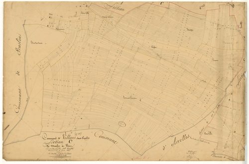 Villiers-sous-Praslin, section C dite du moulin à vent, feuille n°3, parcelles n°1475-1971