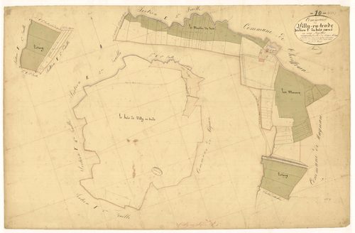 Villy-en-Trodes, section F dite de bois carré, feuille n°5, parcelles n° 1298-1392