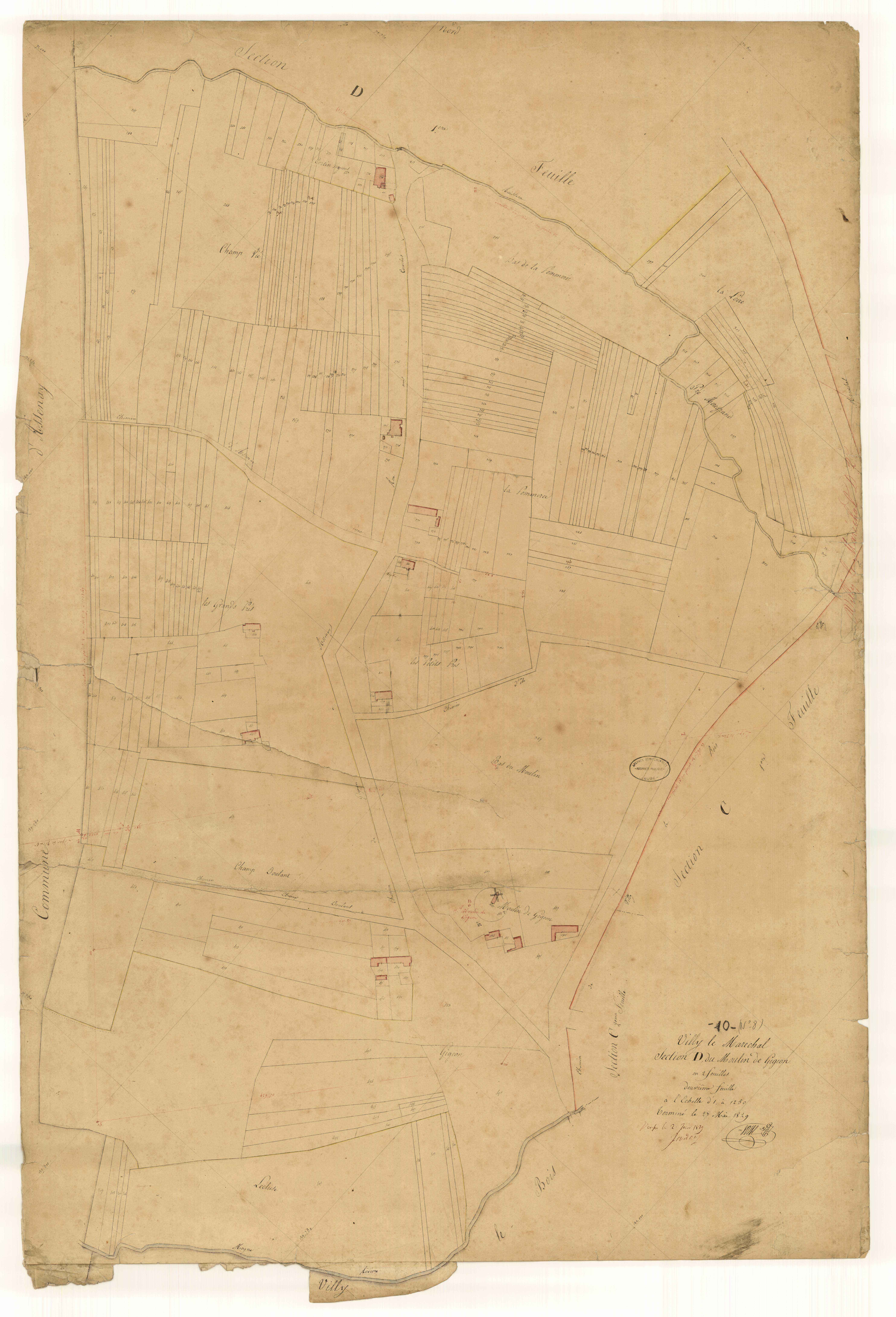 Villy-le-Maréchal, section D dite du moulin de gigeon, feuille n°2