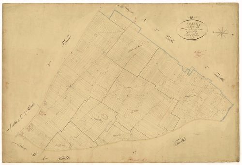 Vinets, section A dite de la grande contrée, feuille n°2, parcelles n°683-1262