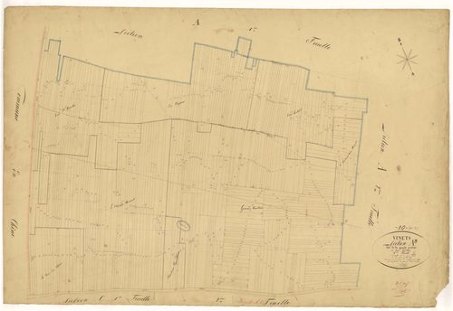 Vinets, section A dite de la grande contrée, feuille n°3, parcelles n°1263-1765
