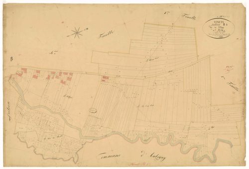 Vinets, section B dite du village, feuille n°3, parcelles n°950-1278
