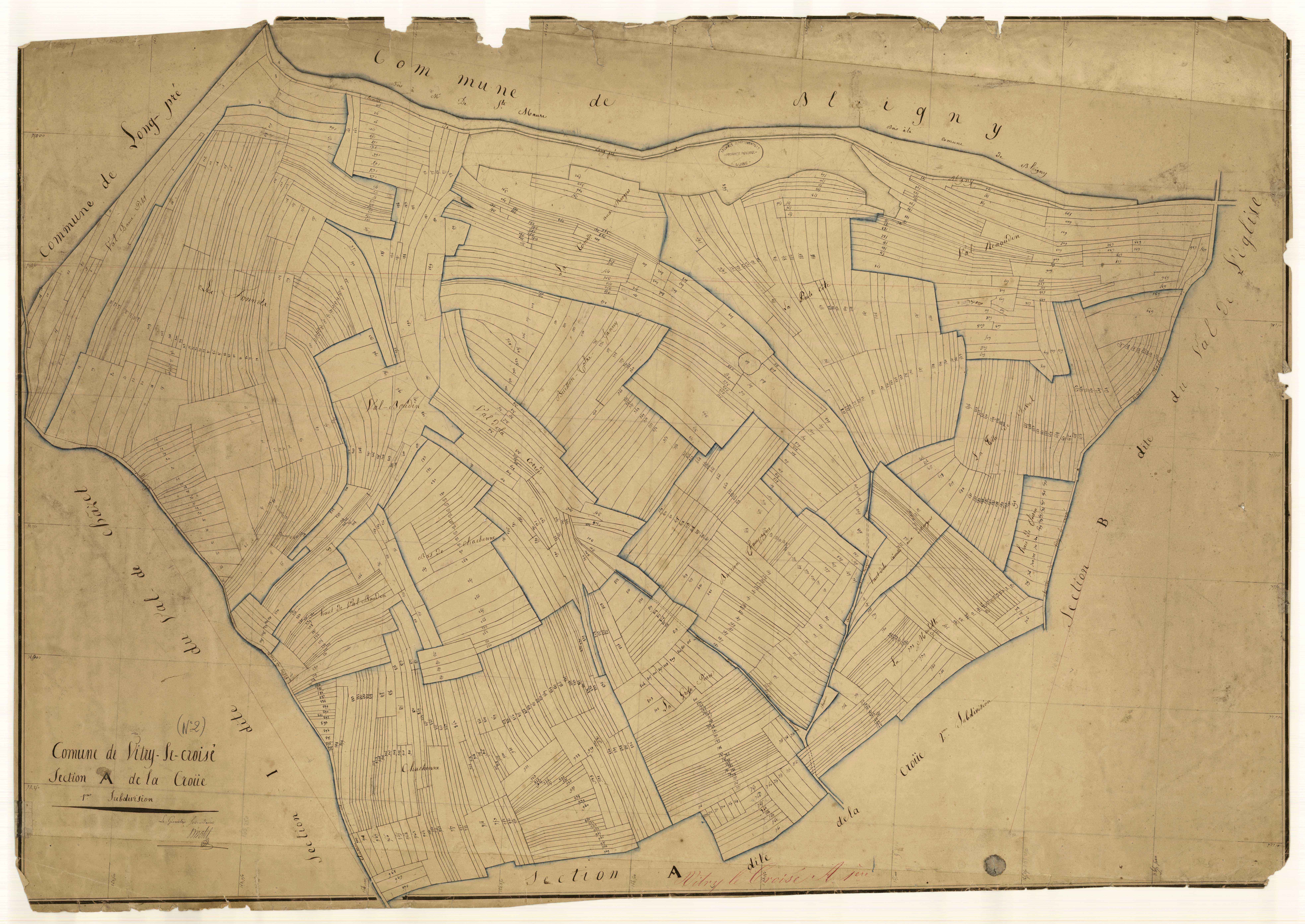 Vitry-le-Croisé, section A dite de la croüe, feuille n°1
