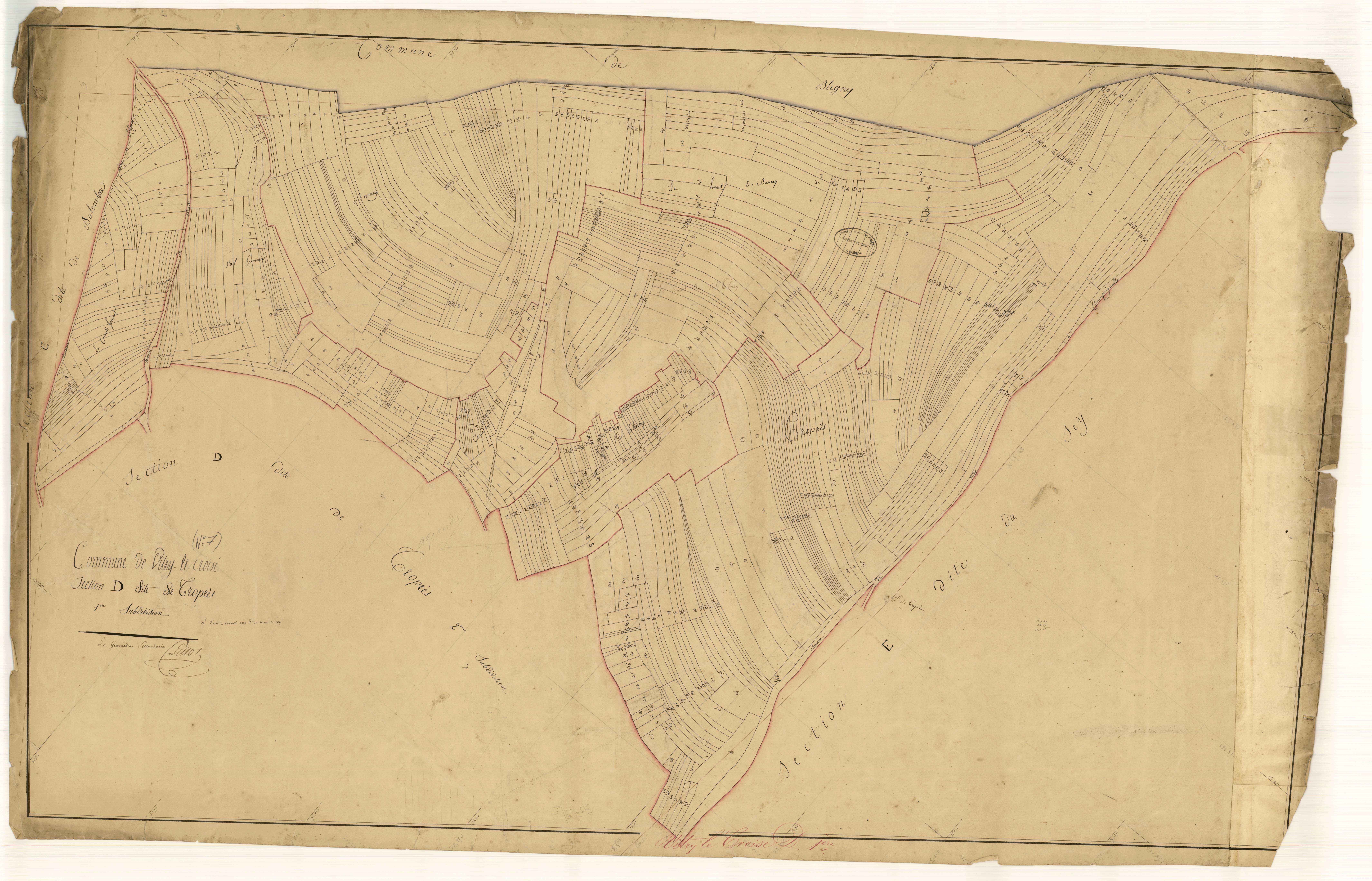 Vitry-le-Croisé, section D dite de troprès, feuille n°1