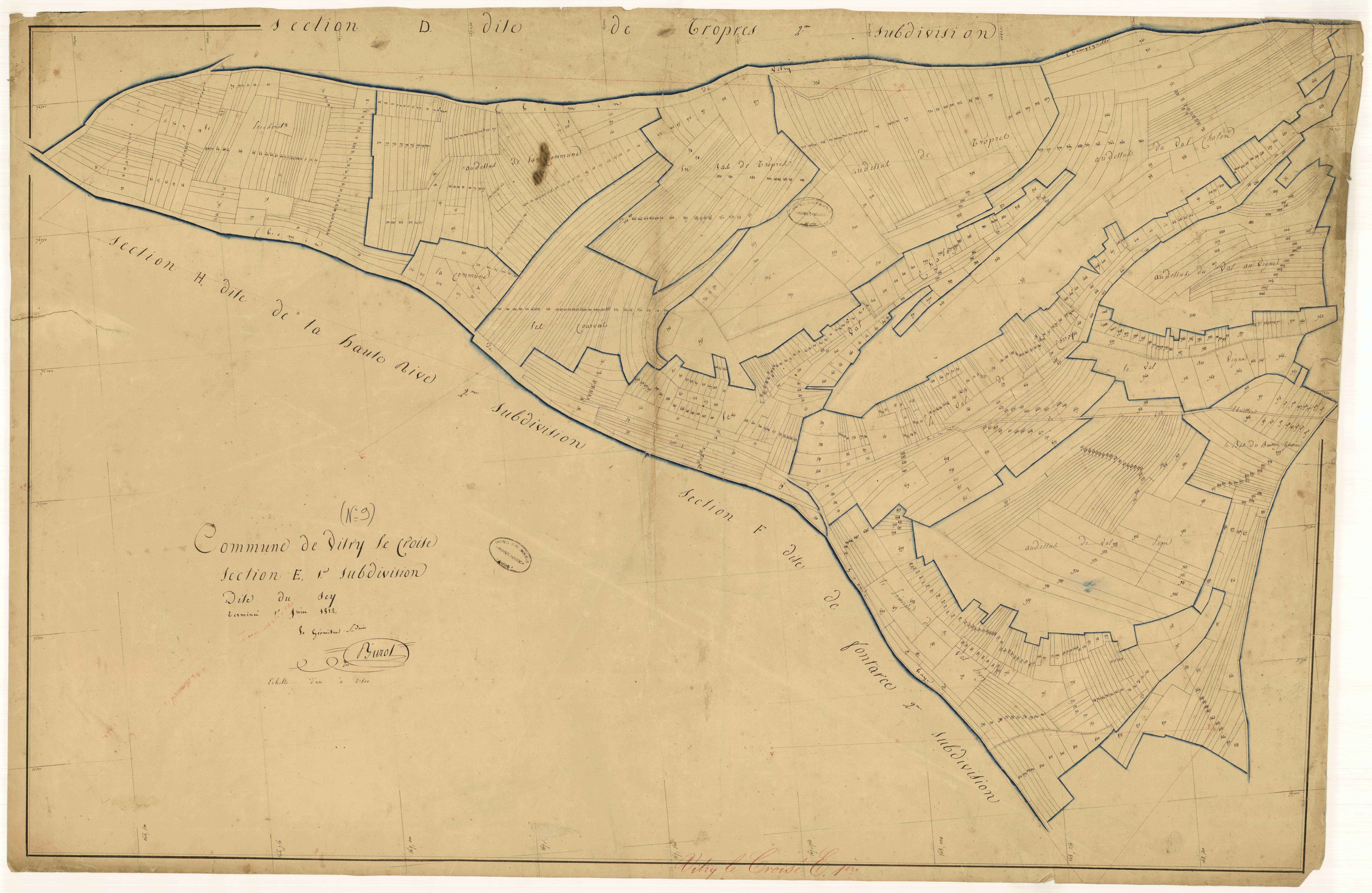 Vitry-le-Croisé, section E dite du sey, feuille n°1