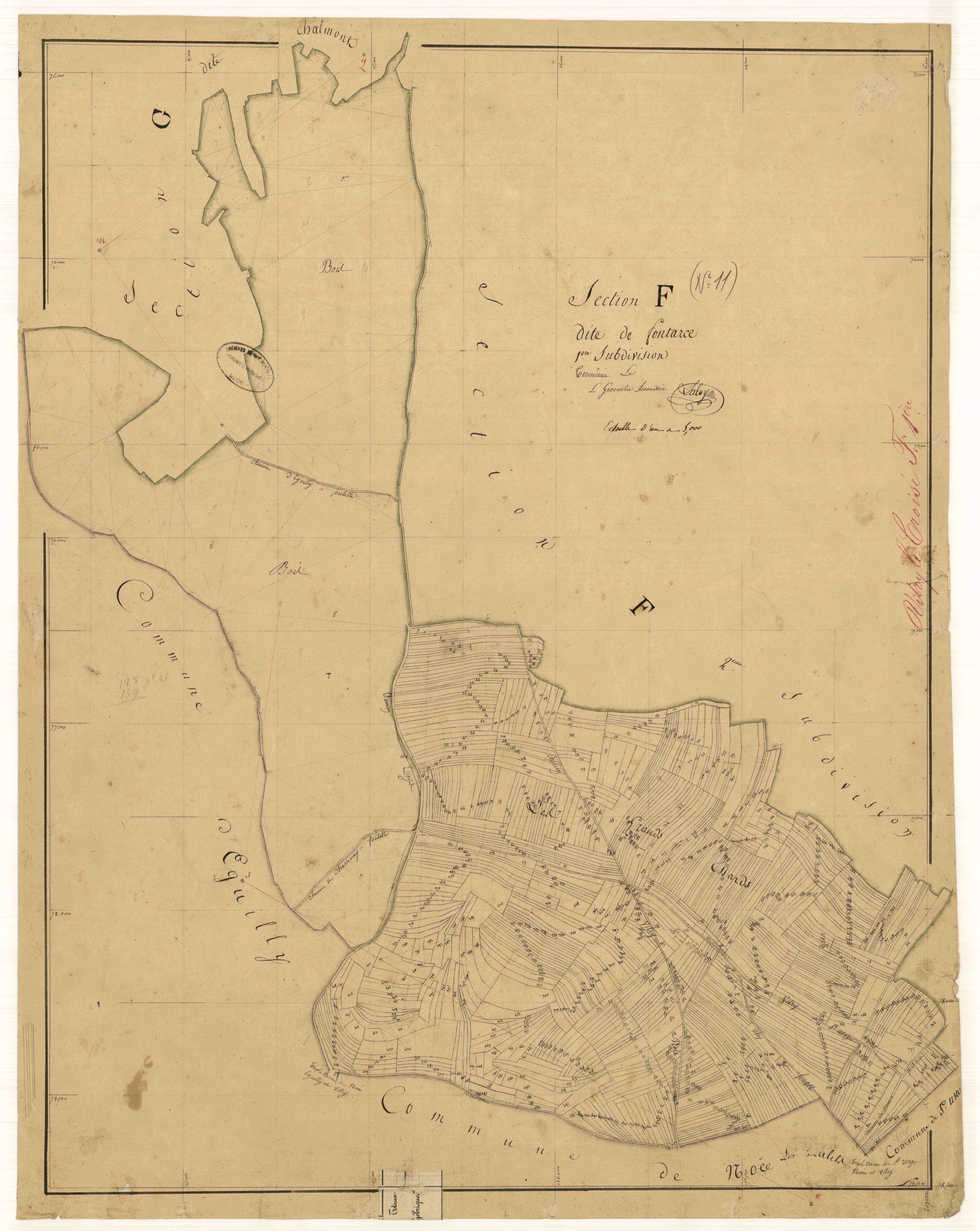 Vitry-le-Croisé, section F dite de fontrace, feuille n°1
