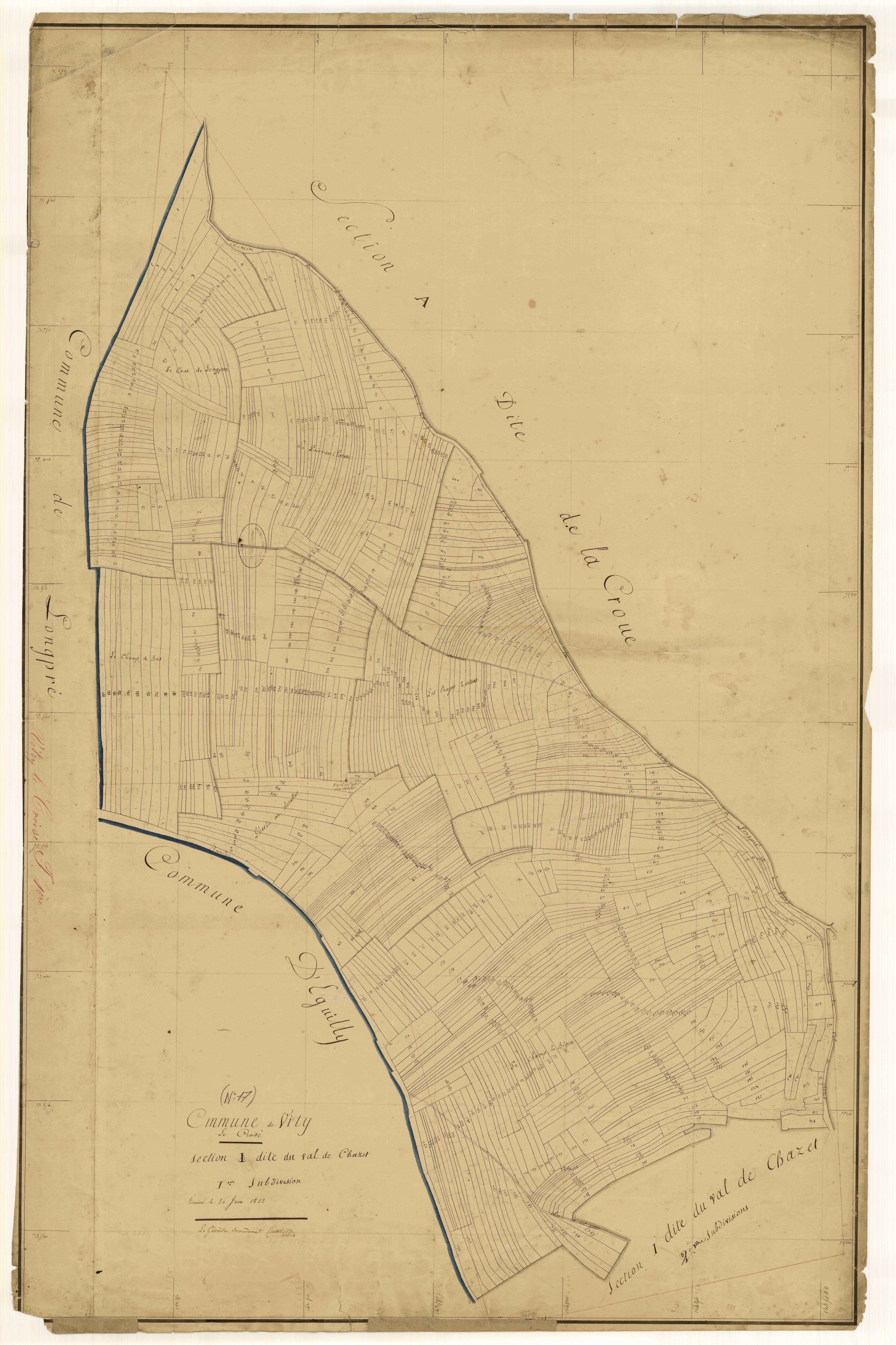 Vitry-le-Croisé, section I dite du val de chazet, feuille n°1