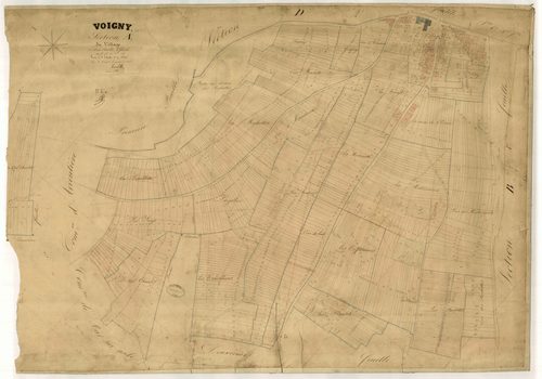 Voigny, section A dite du village, feuille n°1, parcelles n°1-1051