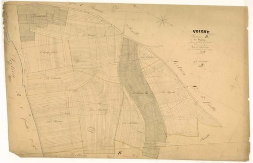 Voigny, section B dite des herbues, feuille n°1, parcelles n°1-444