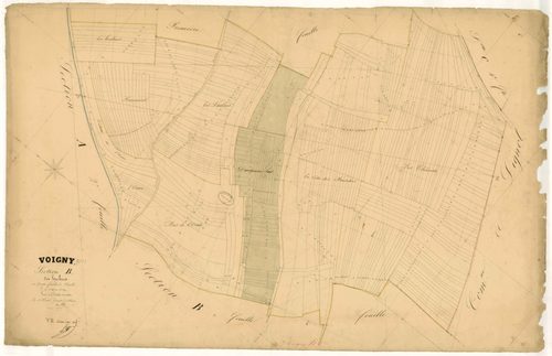 Voigny, section B dite des herbues, feuille n°2, parcelles n°445-809