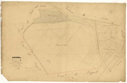 Voigny, section B dite des herbues, feuille n°4, parcelles n°955-1026