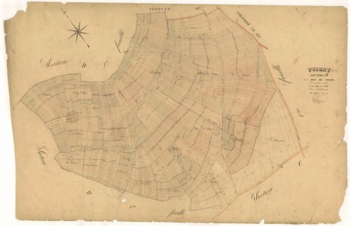 Voigny, section D dite du bois de Voigny, feuille n°3, parcelles n°1155-2071