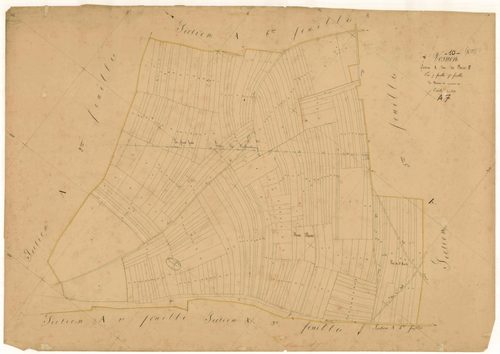Vosnon, section A dite des bois, feuille n°7, parcelles n° 1331-1580