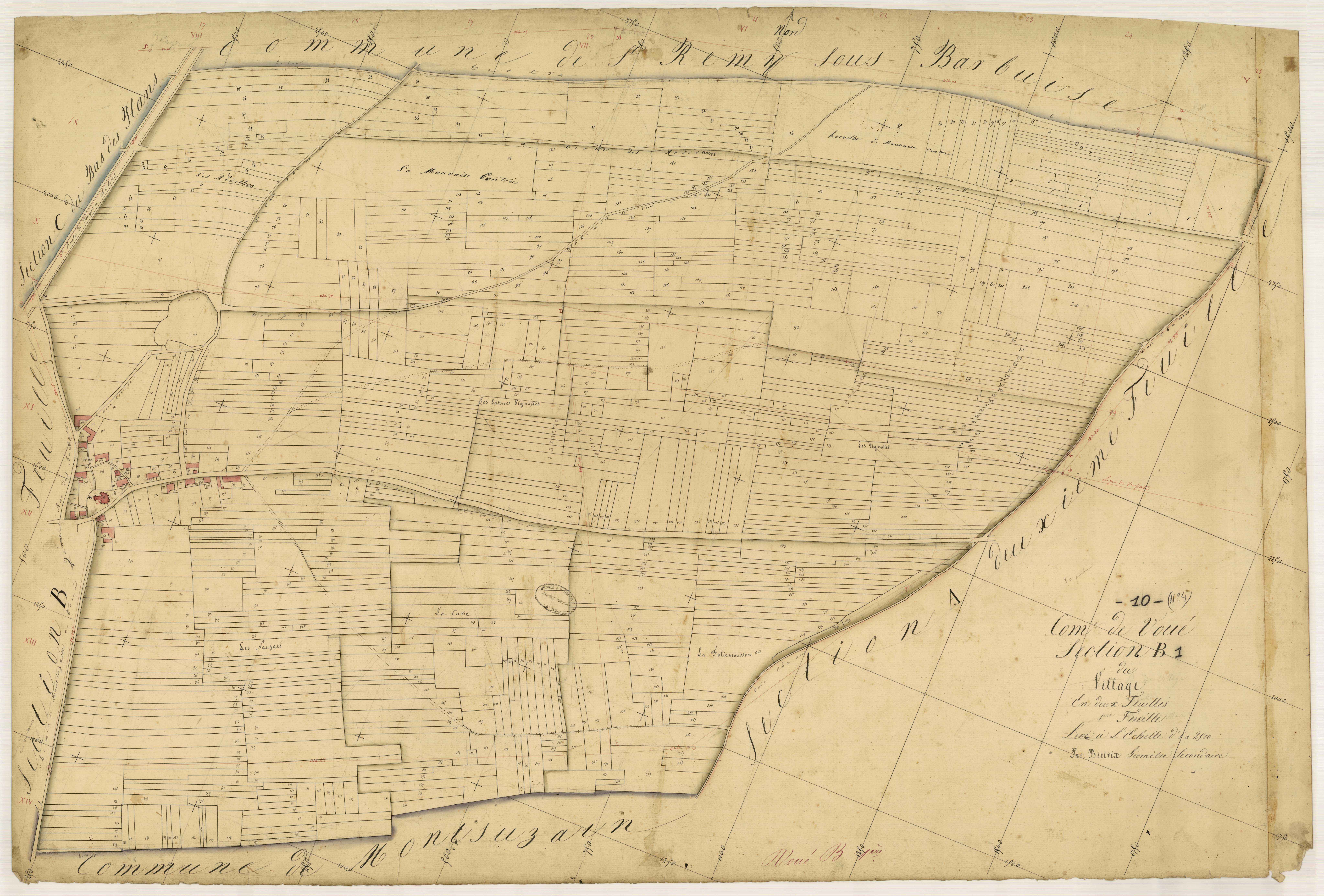 Voué, section B dite du village, feuille n°1