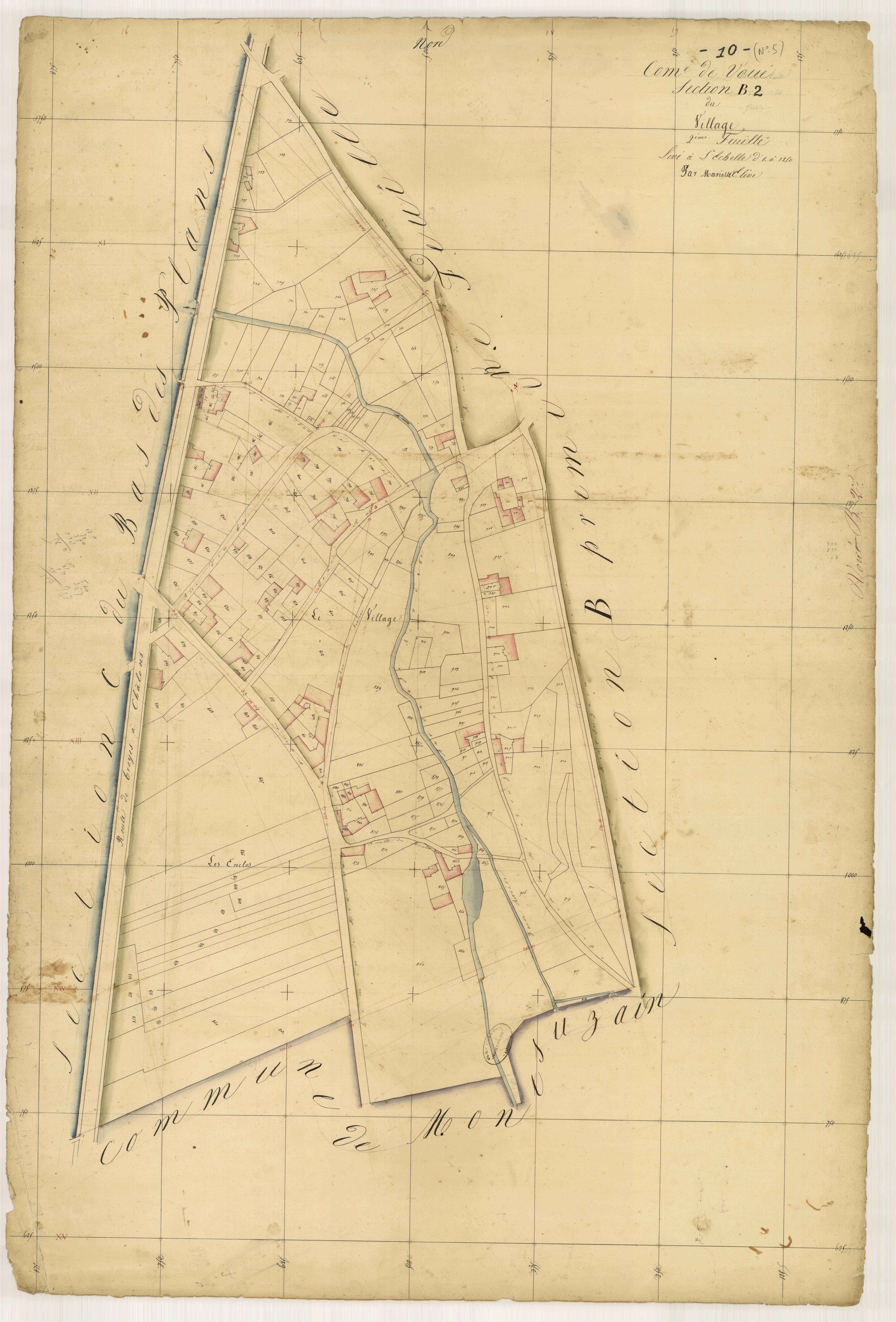 Voué, section B dite du village, feuille n°2