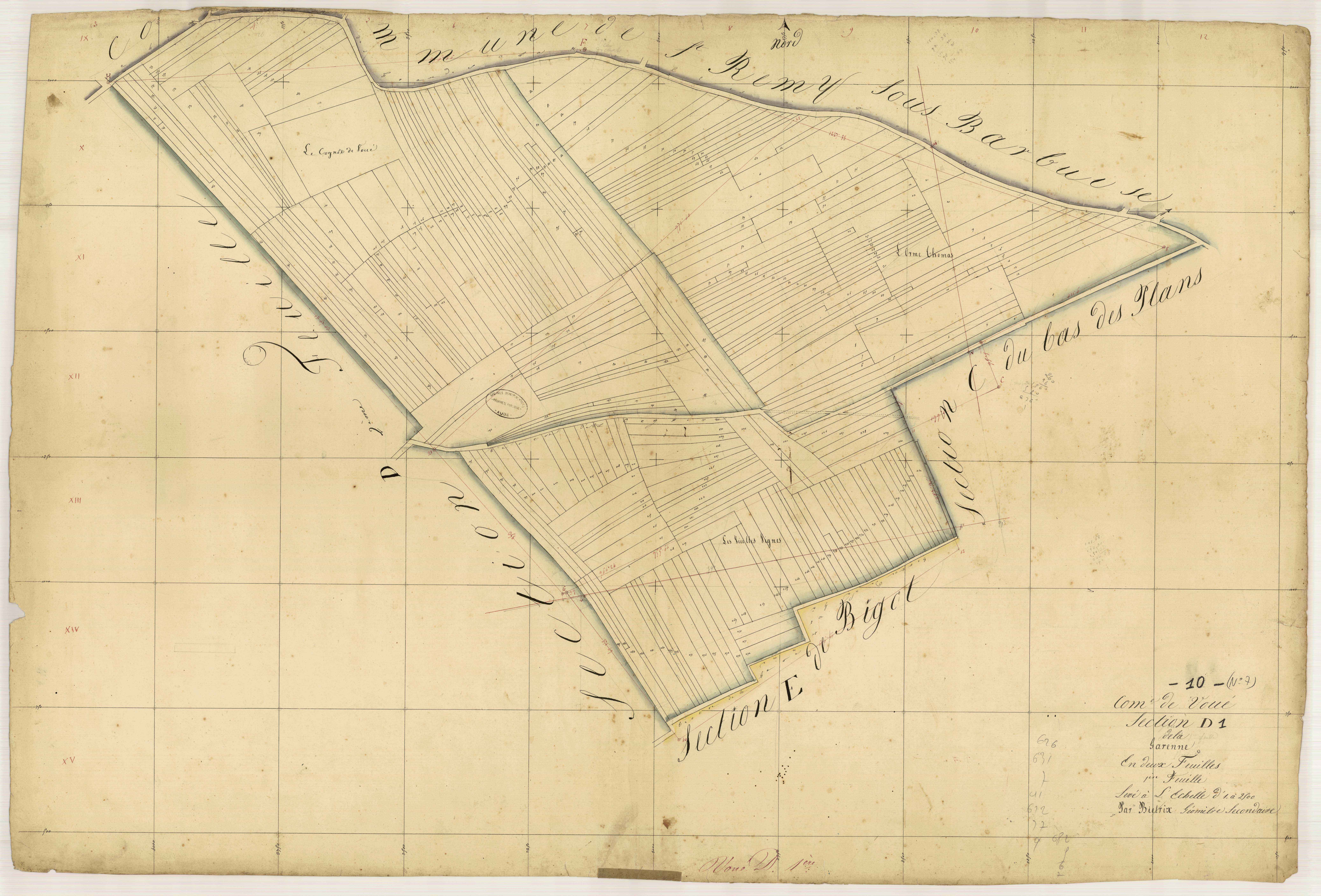 Voué, section D dite de la garenne, feuille n°1