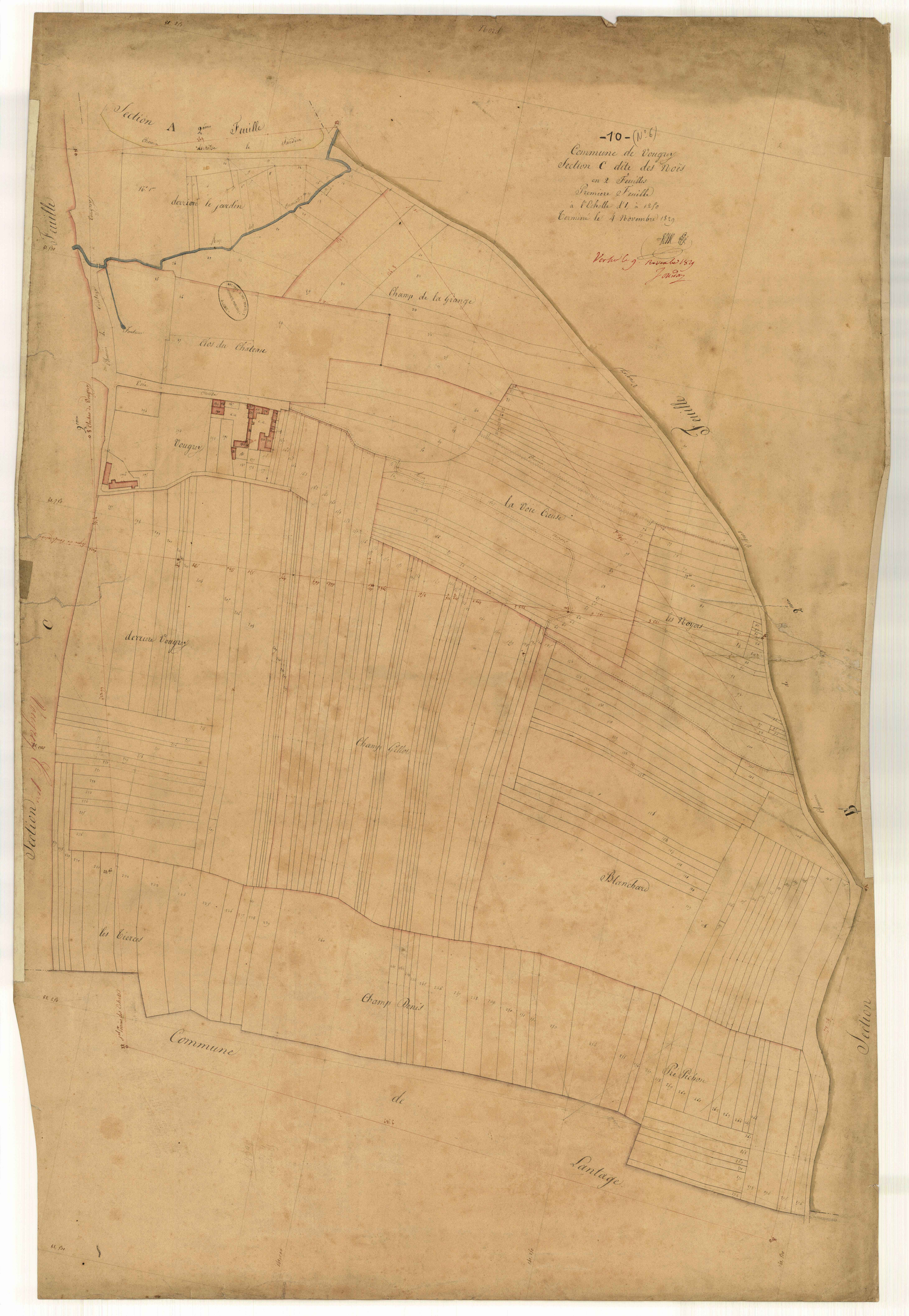 Vougrey, section C dite des noës, feuille n°1