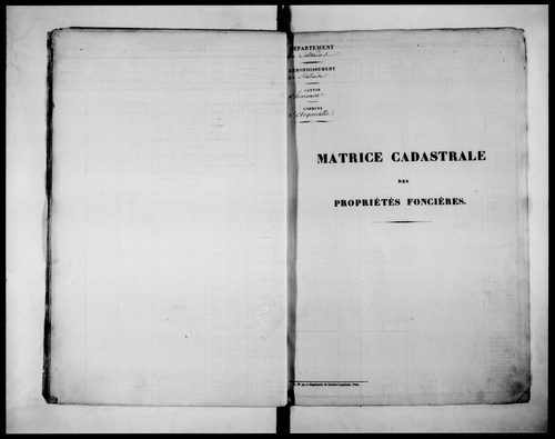 matrice cadastrale des propriétés foncières (bâties et non bâties)
