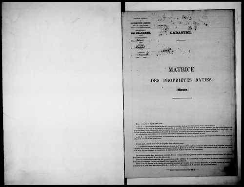 matrice cadastrale des propriétés bâties