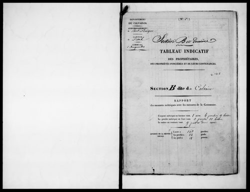 état de section (v. 1828)