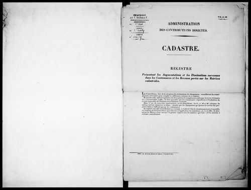 matrice cadastrale des propriétés foncières (1823-1913)