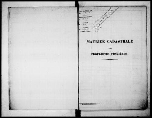 matrice cadastrale des propriétés foncières (bâties et non bâties)