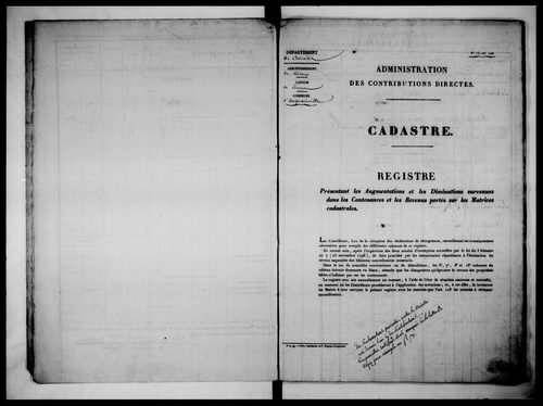 matrice cadastrale des propriétés foncières (bâties et non bâties)
