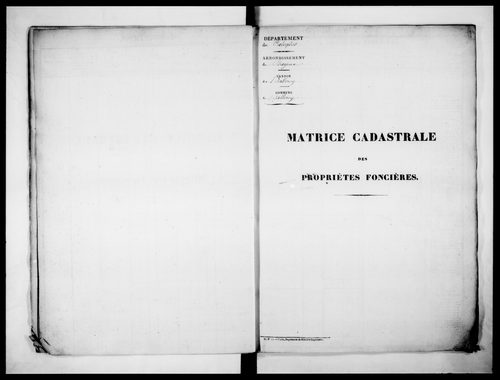 matrice cadastrale des propriétés foncières (bâties et non bâties)