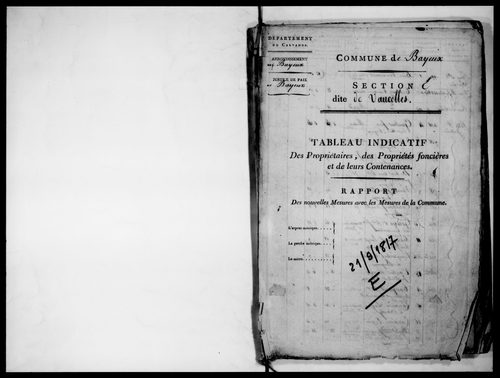 état de section, 1817, section E
