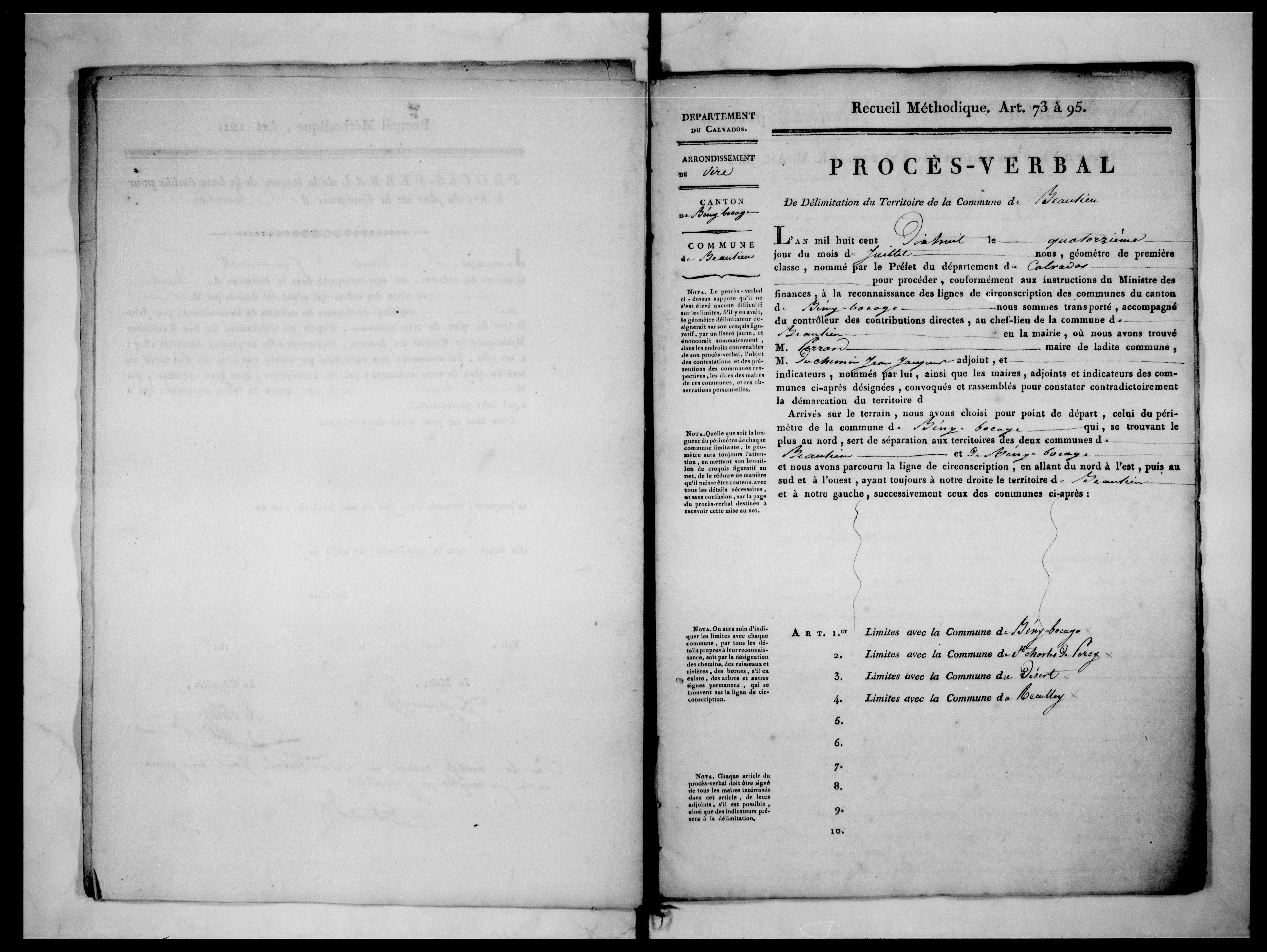 Procès-verbal de délimitation du territoire