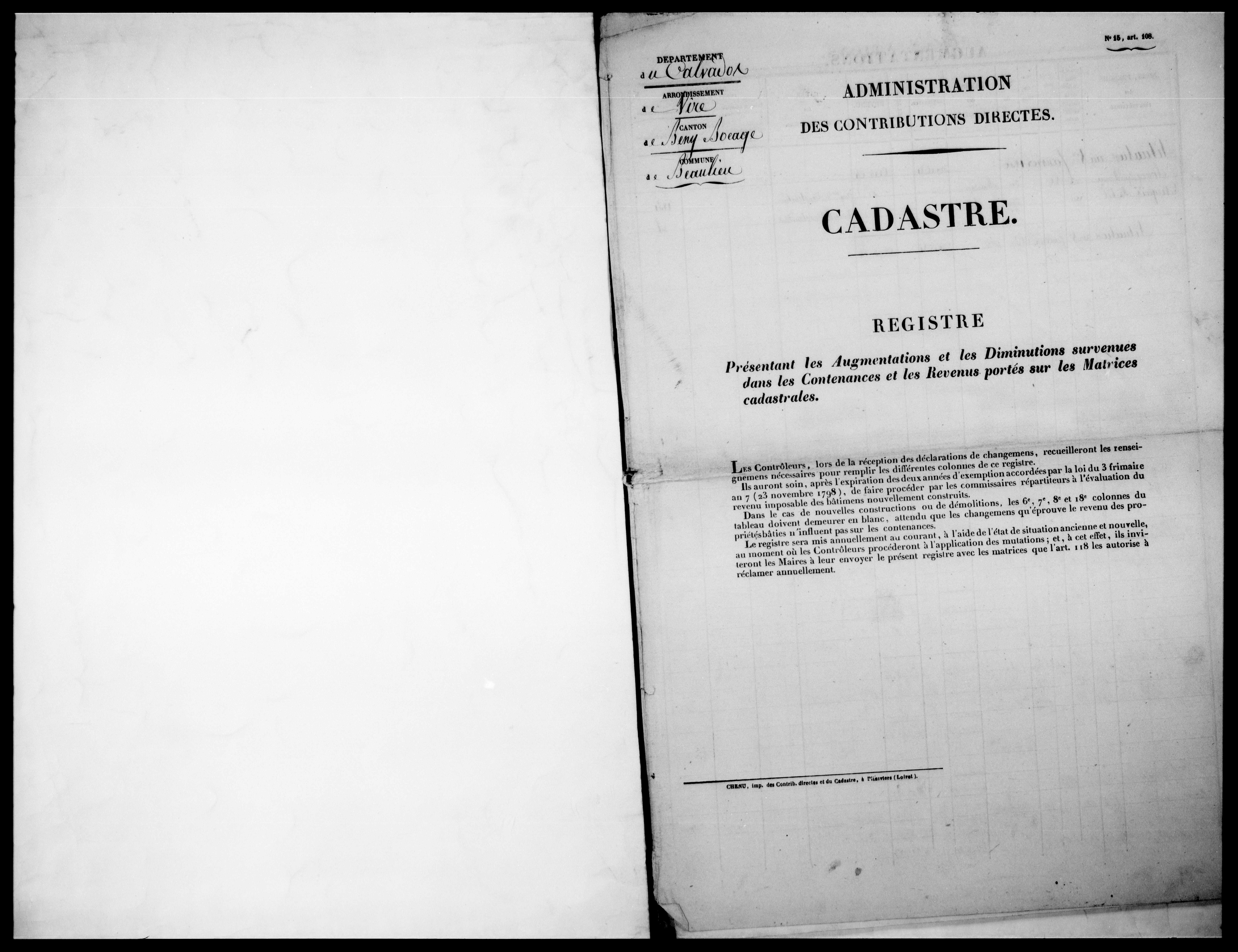 matrice cadastrale des propriétés foncières (bâties et non bâties)