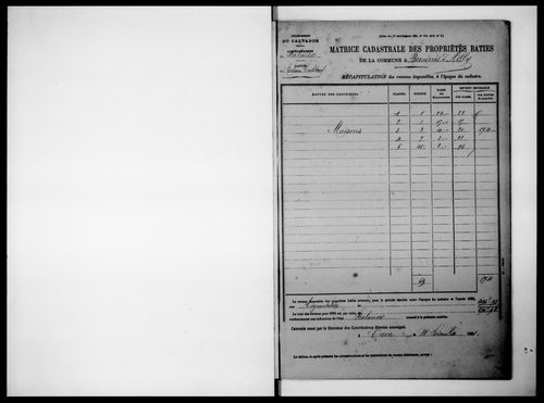 matrice cadastrale des propriétés bâties