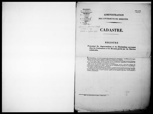 matrice cadastrale des propriétés foncières (bâties et non bâties)