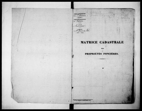 matrice cadastrale des propriétés foncières (bâties et non bâties)