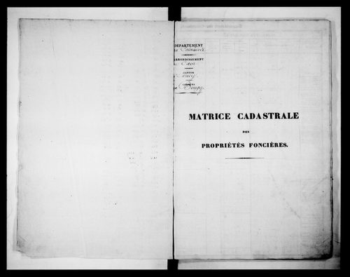 matrice cadastrale des propriétés foncières (bâties et non bâties)