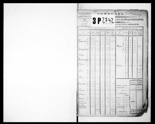 matrice cadastrale des propriétés foncières (bâties et non bâties)