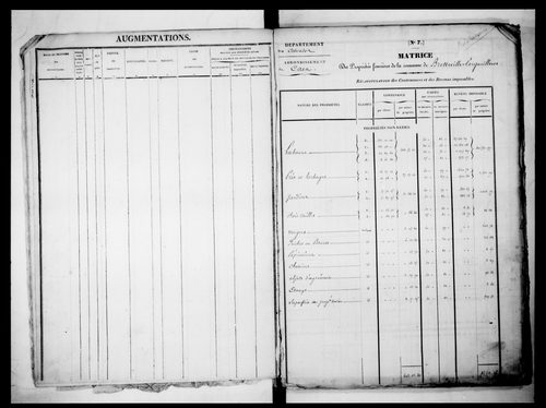 matrice cadastrale des propriétés foncières (bâties et non bâties)