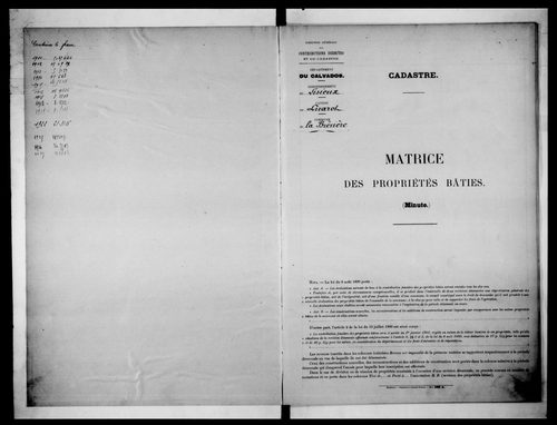 matrice cadastrale des propriétés bâties
