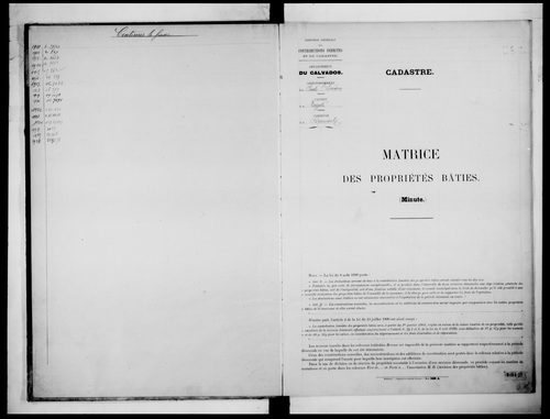 matrice cadastrale des propriétés bâties