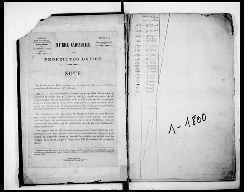 1er volume, cases 1-1800