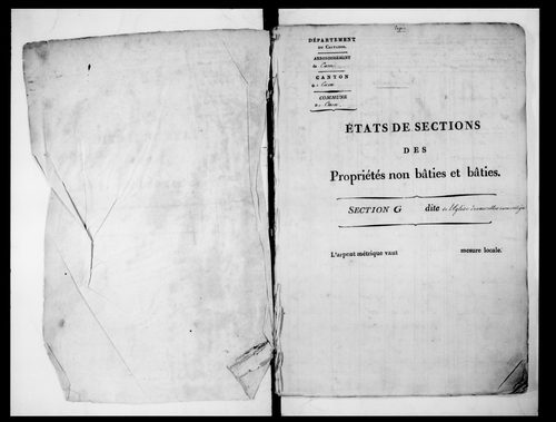 état de sections (sections G à K)