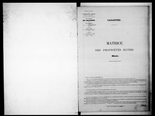 matrice cadastrale des propriétés bâties