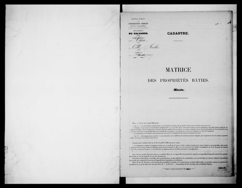 matrice cadastrale des propriétés bâties