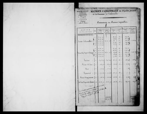 matrice cadastrale des propriétés foncières (bâties et non bâties)