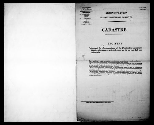 matrice cadastrale des propriétés foncières (bâties et non bâties)