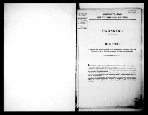 matrice cadastrale des propriétés foncières (bâties et non bâties)