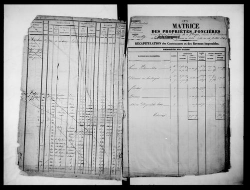 matrice cadastrale des propriétés foncières (bâties et non bâties)