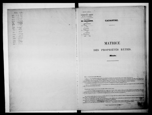 matrice cadastrale des propriétés bâties