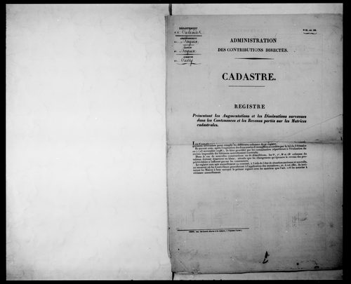 matrice cadastrale des propriétés foncières (bâties et non bâties)