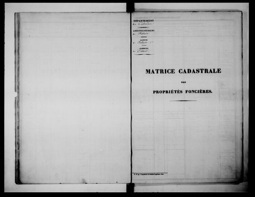 matrice cadastrale des propriétés foncières (bâties et non bâties)